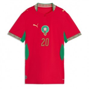 Marokko Ayoub El Kaabi #20 Hjemmebanetrøje Dame VM 2026 Kortærmet